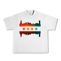 Lunar Rock chicago flag skyline Urban Heavy Tee - artisFamous