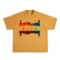 Peanut Butter chicago flag skyline Urban Heavy Tee - artisFamous