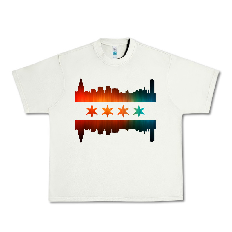 Chicago Flag Skyline Urban Heavy Tee by artisFamous | Teevron