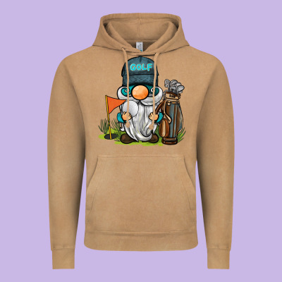 Golf Gnome Vintage Hoodie Designed By Barkaloodesign