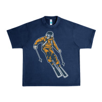 Navy born to ski Urban Heavy Tee - artisFamous