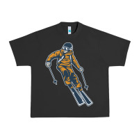 Pigment Black born to ski Urban Heavy Tee - artisFamous