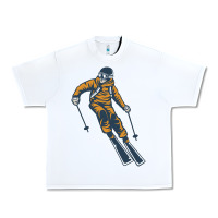 White born to ski Urban Heavy Tee - artisFamous