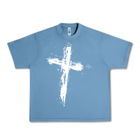 Pebble Blue cross Urban Heavy Tee - artisFamous