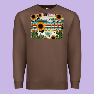 Howdy Serape And Sunflower Premium Sweatshirt Designed By Ranaportraitstore