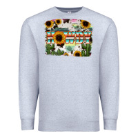 Heather Grey Howdy Serape And Sunflower Premium Sweatshirt - RanaPortraitStore