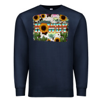 Navy Howdy Serape And Sunflower Premium Sweatshirt - RanaPortraitStore