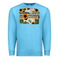 Ocean Blue Howdy Serape And Sunflower Premium Sweatshirt - RanaPortraitStore
