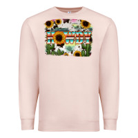 Pale Pink Howdy Serape And Sunflower Premium Sweatshirt - RanaPortraitStore
