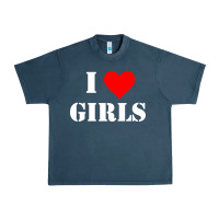 Midnight Navy i love girls Urban Heavy Tee - artisFamous