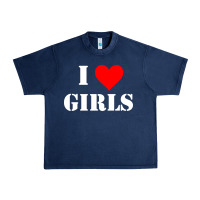 Navy i love girls Urban Heavy Tee - artisFamous