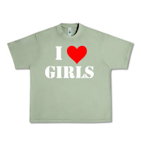 Oil Green i love girls Urban Heavy Tee - artisFamous