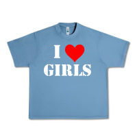 Pebble Blue i love girls Urban Heavy Tee - artisFamous