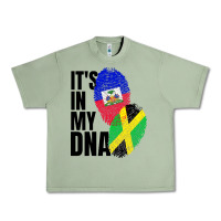 Oil Green jamaican and haitian mix flag dna heritage Urban Heavy Tee - artisFamous