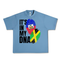 Pebble Blue jamaican and haitian mix flag dna heritage Urban Heavy Tee - artisFamous