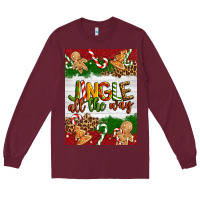 Burgundy Christmas Jingle All The Way Long Sleeve Tee - Artiststas