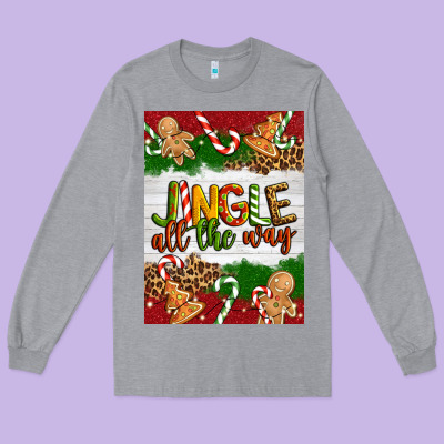 Christmas Jingle All The Way Long Sleeve Tee Designed By Artiststas