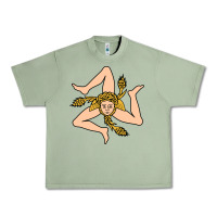 Oil Green sicilian triskelion Urban Heavy Tee - artisFamous