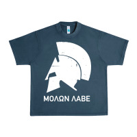 Midnight Navy spartan helmet Urban Heavy Tee - artisFamous