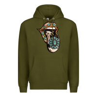 Army Green Turquoise Gemstone Leopard Cowhide Tongue Premium Hoodie - Jasminsmagicworld