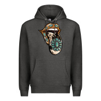 Charcoal Heather Turquoise Gemstone Leopard Cowhide Tongue Premium Hoodie - Jasminsmagicworld