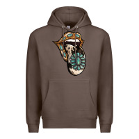 Coffee Turquoise Gemstone Leopard Cowhide Tongue Premium Hoodie - Jasminsmagicworld