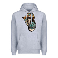 Heather Grey Turquoise Gemstone Leopard Cowhide Tongue Premium Hoodie - Jasminsmagicworld