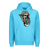 Ocean Blue Turquoise Gemstone Leopard Cowhide Tongue Premium Hoodie - Jasminsmagicworld