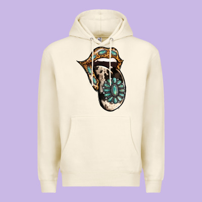 Turquoise Gemstone Leopard Cowhide Tongue Premium Hoodie Designed By Jasminsmagicworld