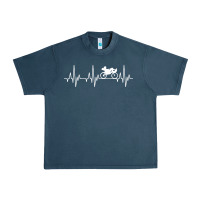 Midnight Navy heartbeat recumbent bicycle bike cyclist biking Urban Heavy Tee - artisFamous