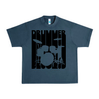 Midnight Navy vintage retro drummer Urban Heavy Tee - artisFamous