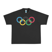 Pigment Black Olympic Rings Urban Heavy Tee - artisFamous
