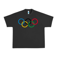 Pigment Black Olympic Rings Urban Heavy Tee - artisFamous