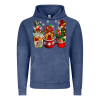 Vintage Denim Christmas coffee gnome Vintage Hoodie - BarkalooDesign