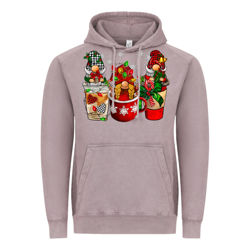 Christmas Coffee Gnome Vintage Hoodie by BarkalooDesign | Teevron