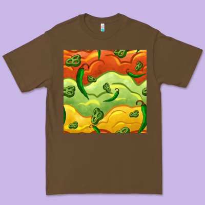 Mexican Sauce And Jalapeno Seamless Pattern Premium Tee Designed By Bundleandbundleshop