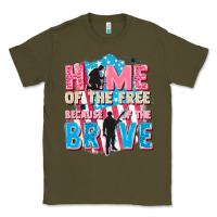 Army Green Home of the free because of the brave Classic Tee - FaDigitalArtStudio