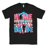 Black Home of the free because of the brave Classic Tee - FaDigitalArtStudio