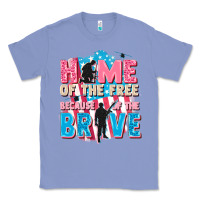 Colony Blue Home of the free because of the brave Classic Tee - FaDigitalArtStudio