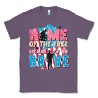 Lavender Home of the free because of the brave Classic Tee - FaDigitalArtStudio