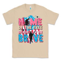 Mushroom Home of the free because of the brave Classic Tee - FaDigitalArtStudio