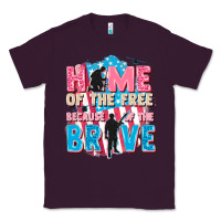 Plum Home of the free because of the brave Classic Tee - FaDigitalArtStudio