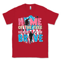 Red Home of the free because of the brave Classic Tee - FaDigitalArtStudio
