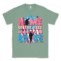 Sage Home of the free because of the brave Classic Tee - FaDigitalArtStudio