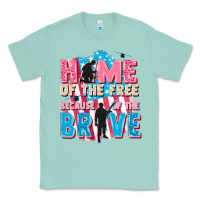 Seafoam Home of the free because of the brave Classic Tee - FaDigitalArtStudio