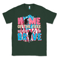 Sports Green Home of the free because of the brave Classic Tee - FaDigitalArtStudio