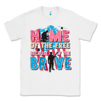 White Home of the free because of the brave Classic Tee - FaDigitalArtStudio