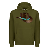 Army Green cowboy cap Premium Hoodie - BarkalooDesign