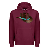 Burgundy cowboy cap Premium Hoodie - BarkalooDesign