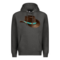 Charcoal Heather cowboy cap Premium Hoodie - BarkalooDesign